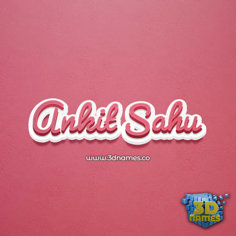 ankit sahu in Red Scribble style - 3D name wallpaper