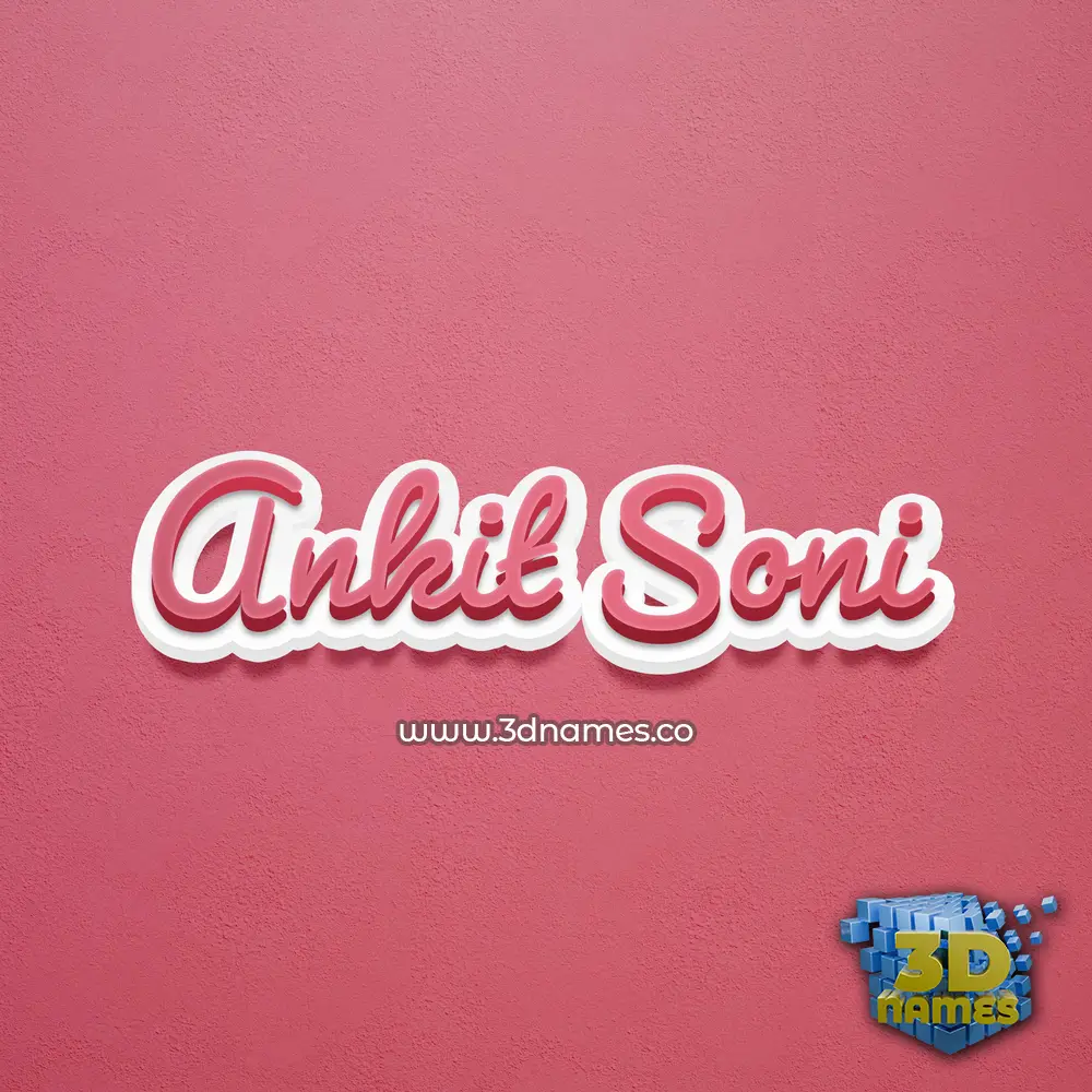 ankit soni in Red Scribble style - 3D name wallpaper