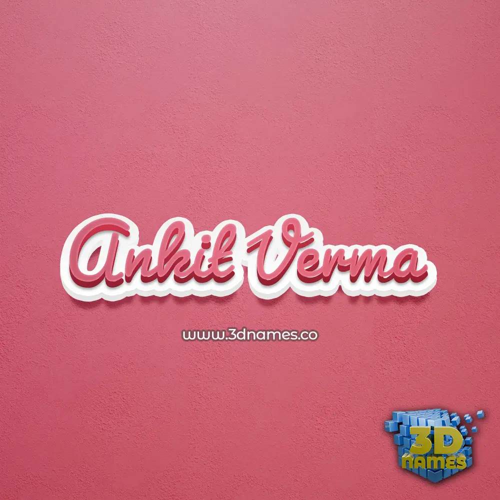 ankit verma in Red Scribble style - 3D name wallpaper