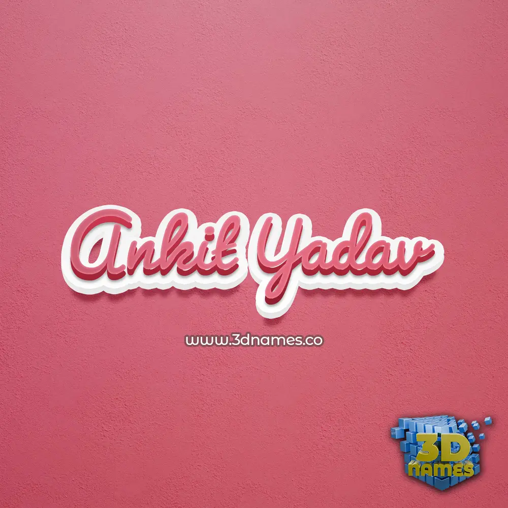 ankit yadav in Red Scribble style - 3D name wallpaper