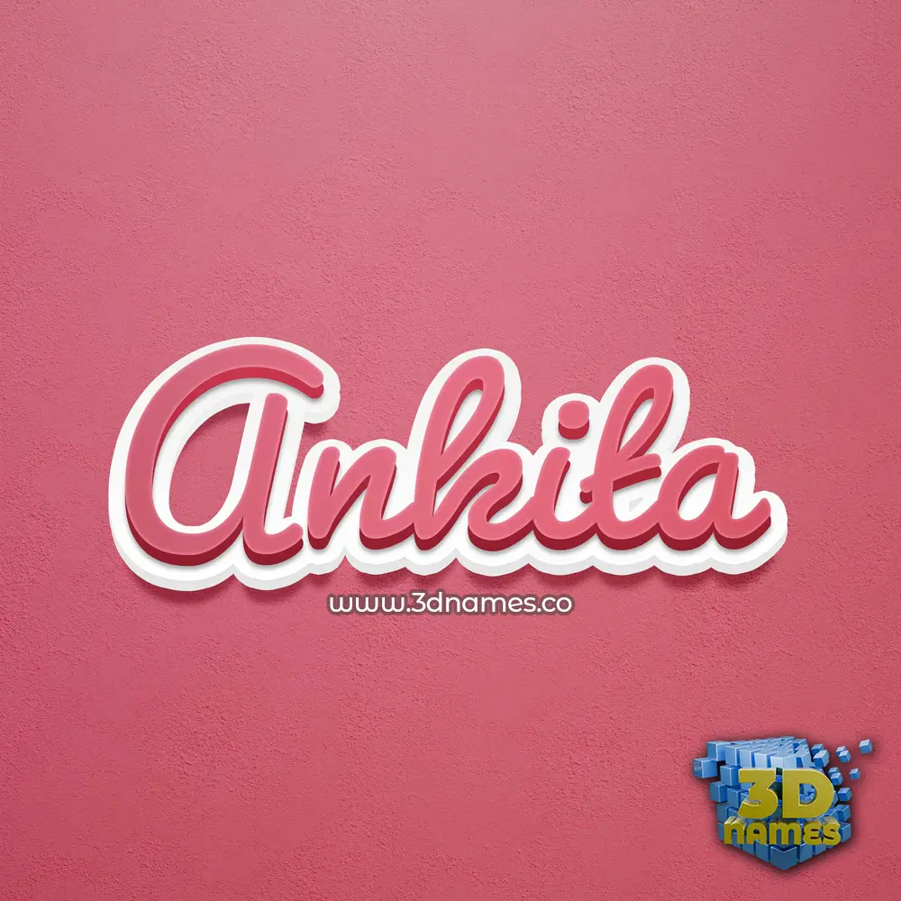 ankita in Red Scribble style - 3D name wallpaper