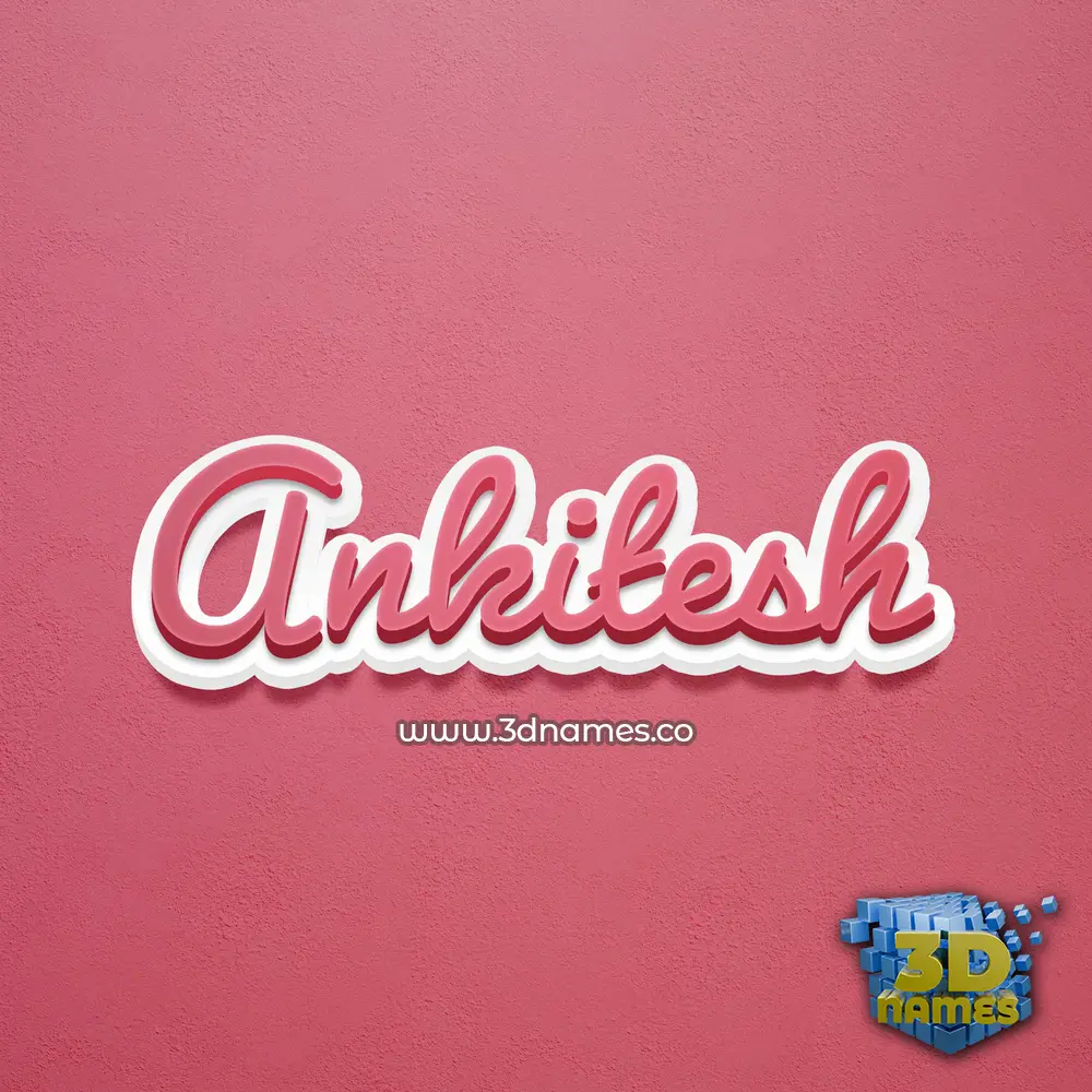 ankitesh in Red Scribble style - 3D name wallpaper