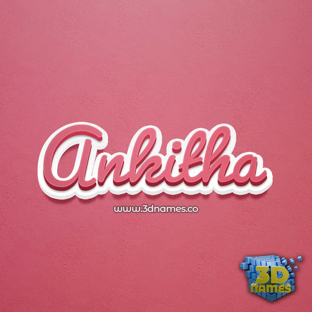 ankitha in Red Scribble style - 3D name wallpaper