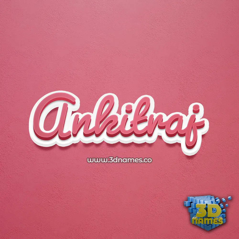 ankitraj in Red Scribble style - 3D name wallpaper