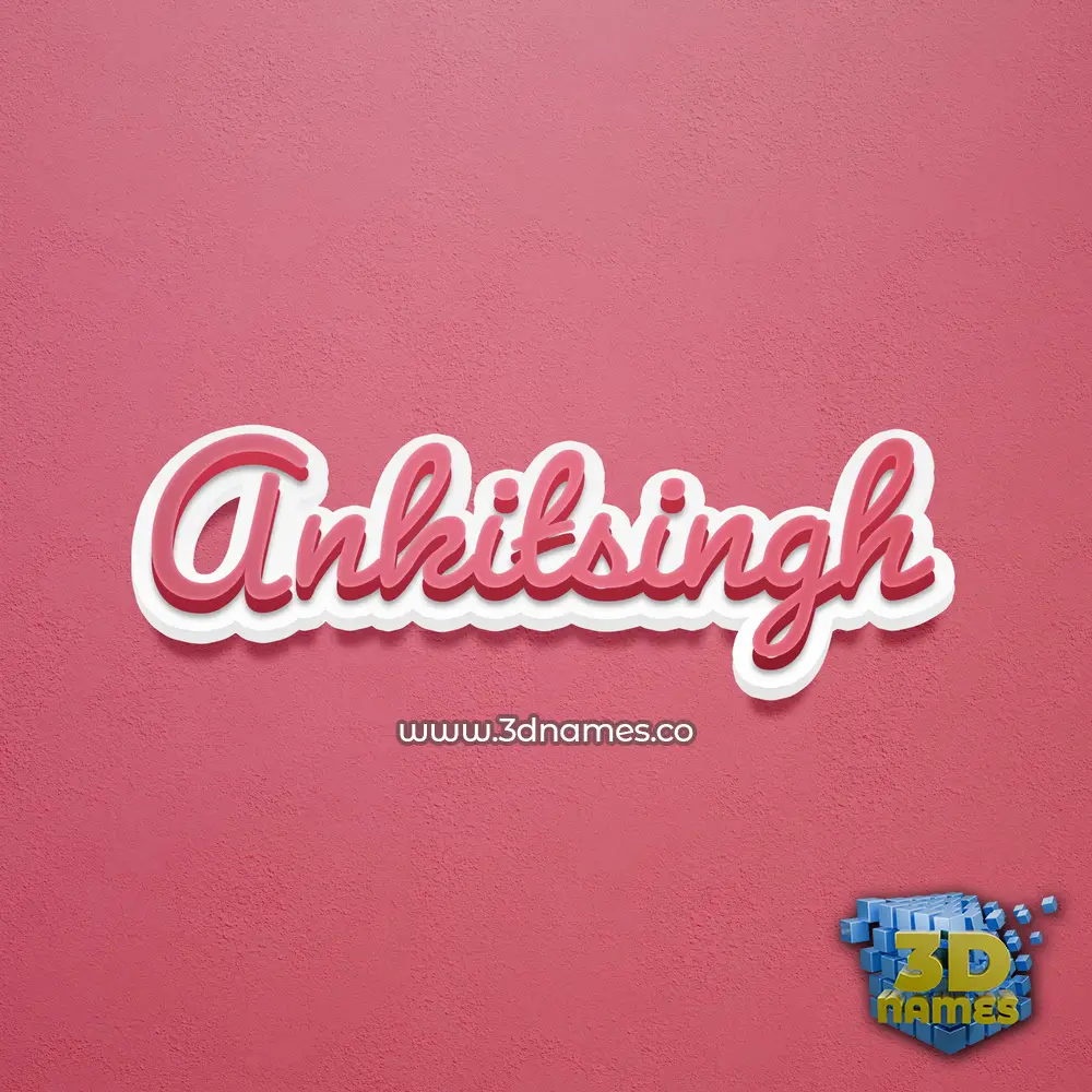ankitsingh in Red Scribble style - 3D name wallpaper