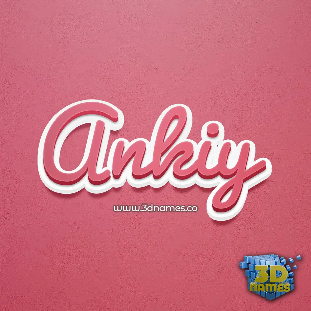 ankiy in Red Scribble style - 3D name wallpaper