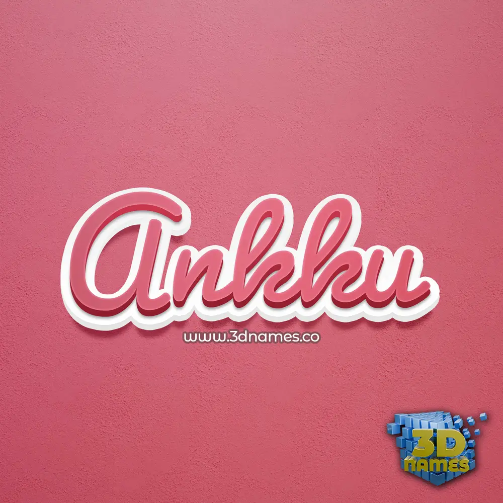 ankku in Red Scribble style - 3D name wallpaper