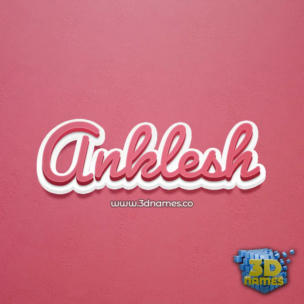 anklesh in Red Scribble style - 3D name wallpaper