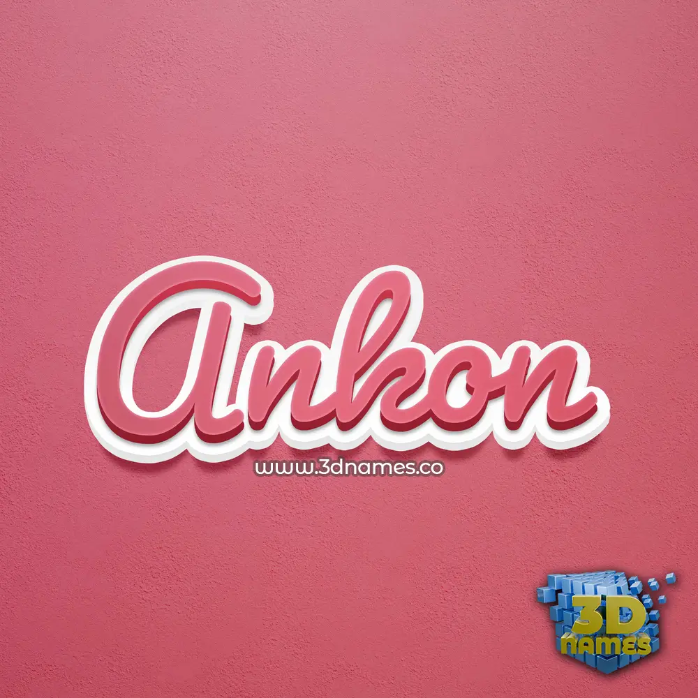 ankon in Red Scribble style - 3D name wallpaper