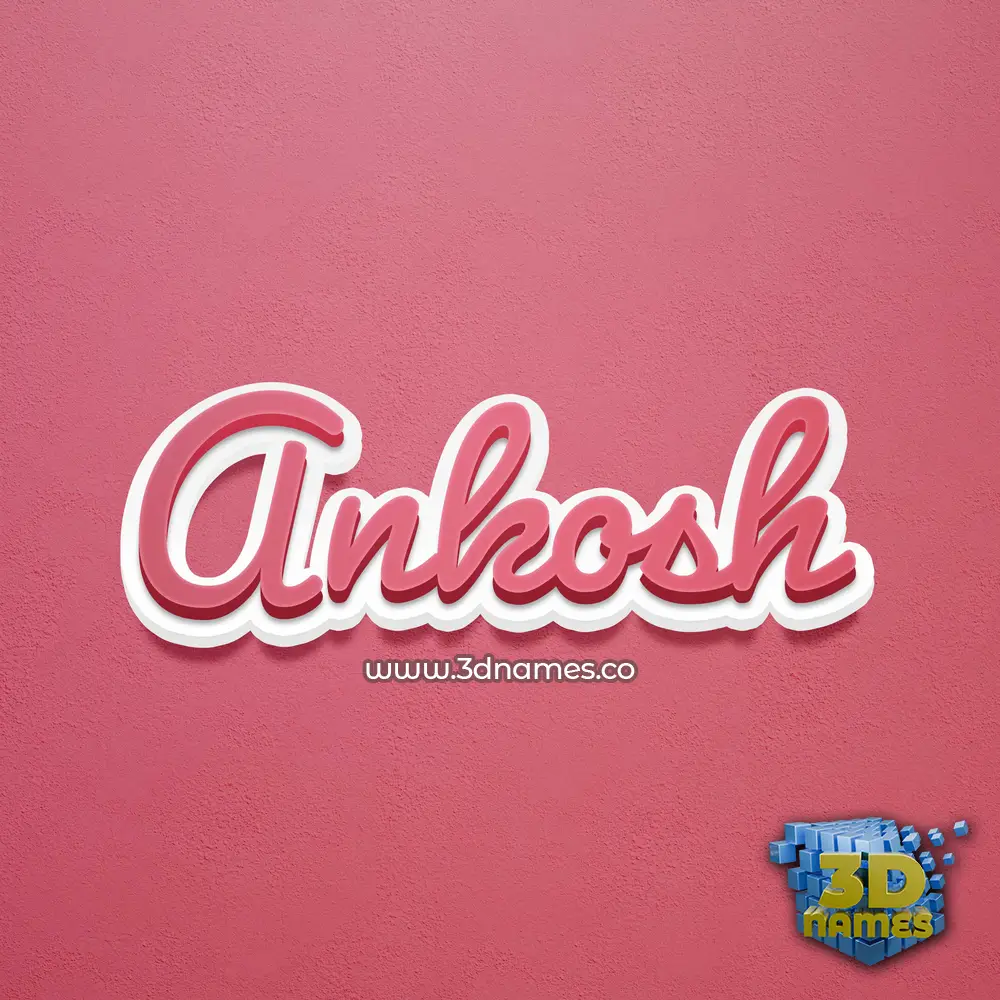 ankosh in Red Scribble style - 3D name wallpaper