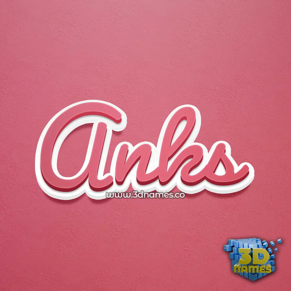 anks in Red Scribble style - 3D name wallpaper