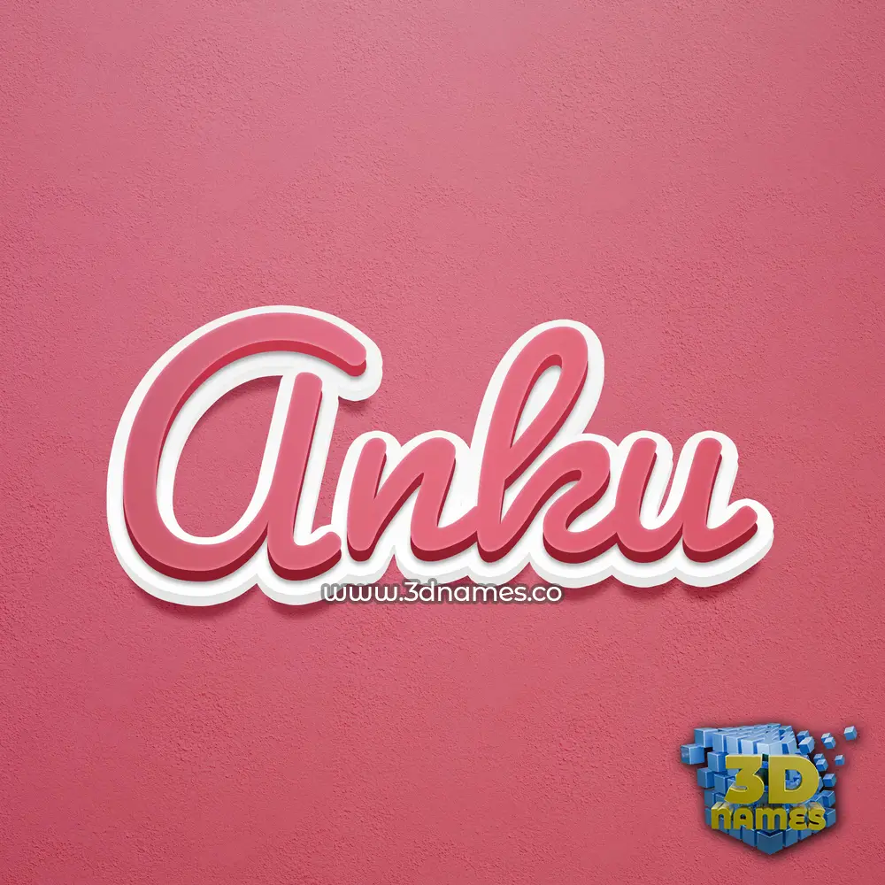 anku in Red Scribble style - 3D name wallpaper