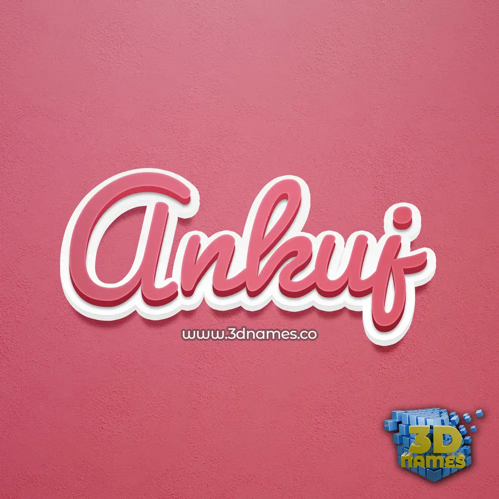 ankuj in Red Scribble style - 3D name wallpaper