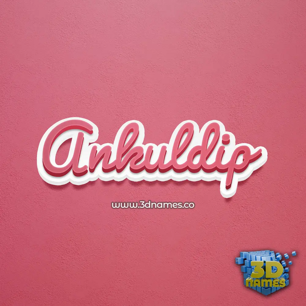 ankuldip in Red Scribble style - 3D name wallpaper