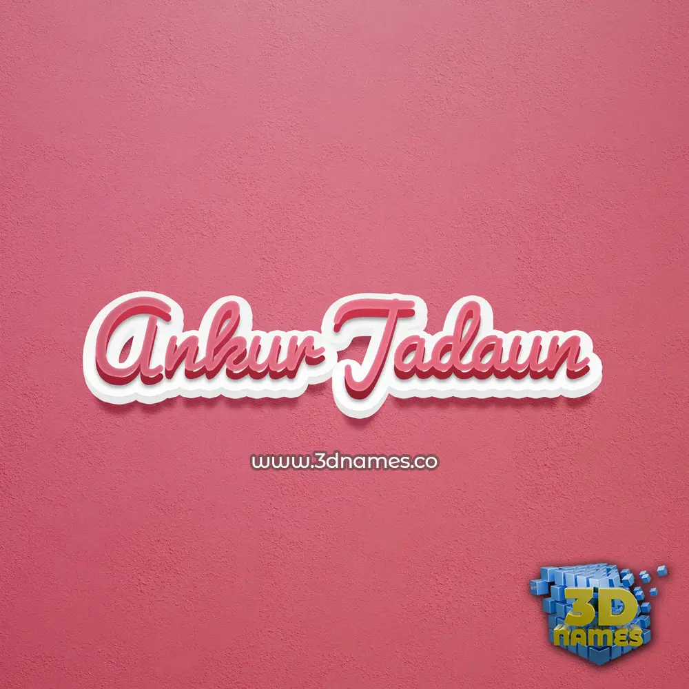 ankur jadaun in Red Scribble style - 3D name wallpaper
