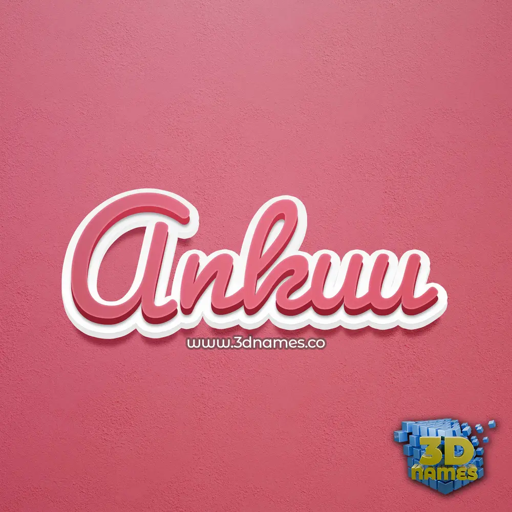 ankuu in Red Scribble style - 3D name wallpaper