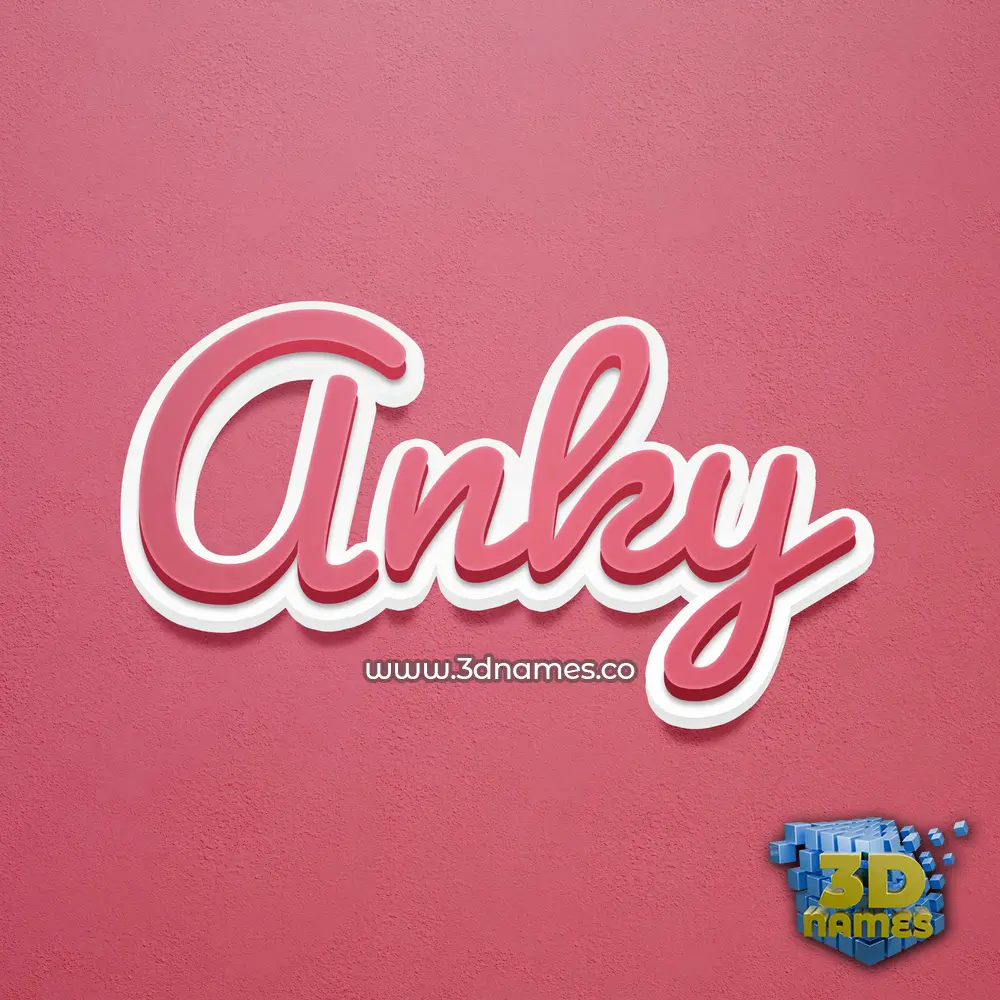 anky in Red Scribble style - 3D name wallpaper