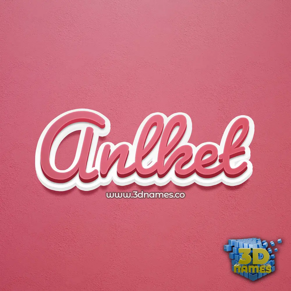 anlket in Red Scribble style - 3D name wallpaper