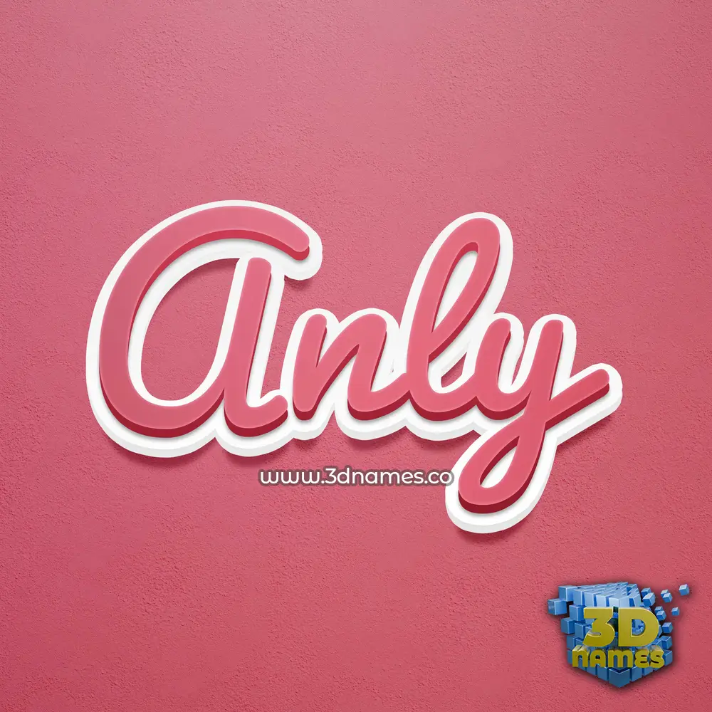 anly in Red Scribble style - 3D name wallpaper