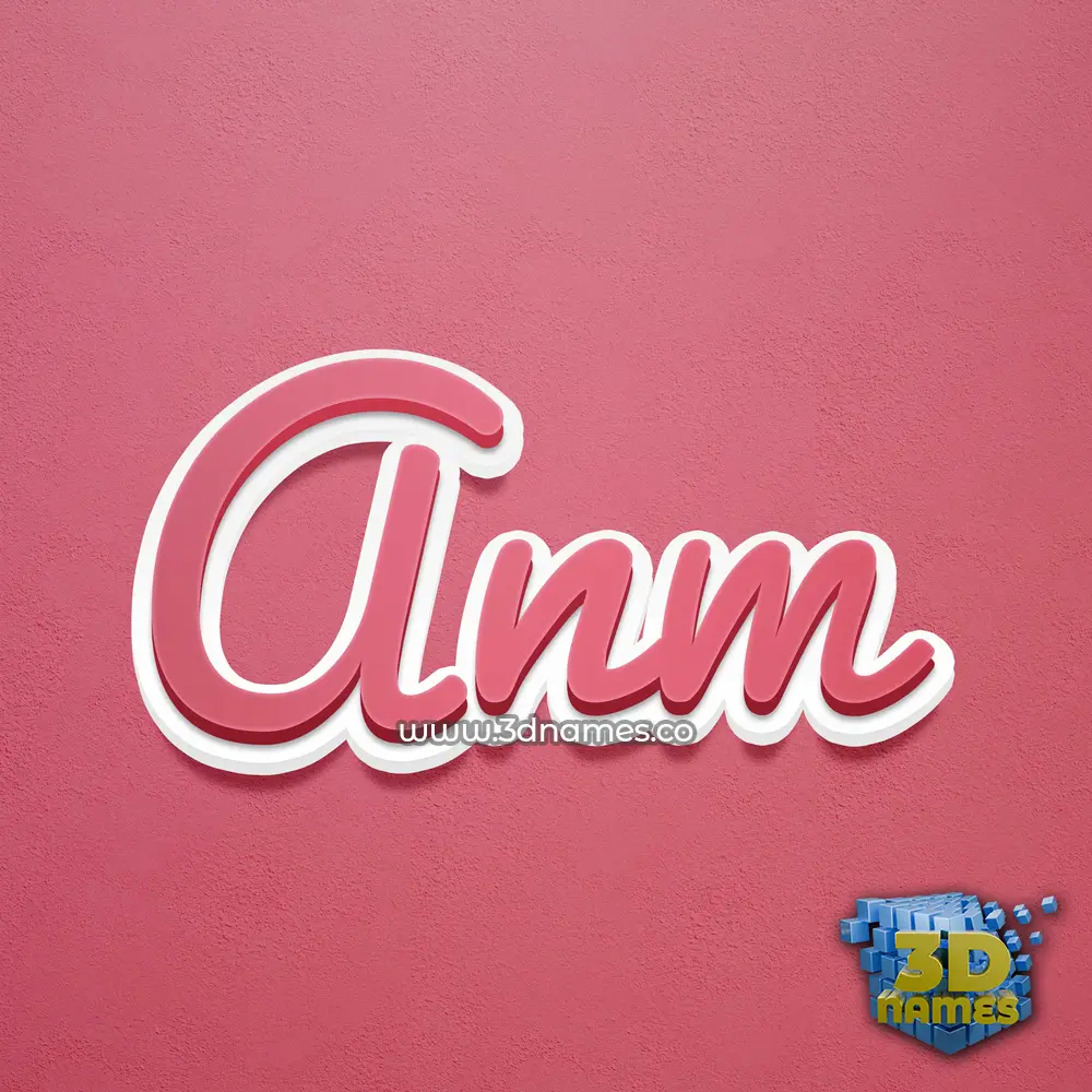anm in Red Scribble style - 3D name wallpaper