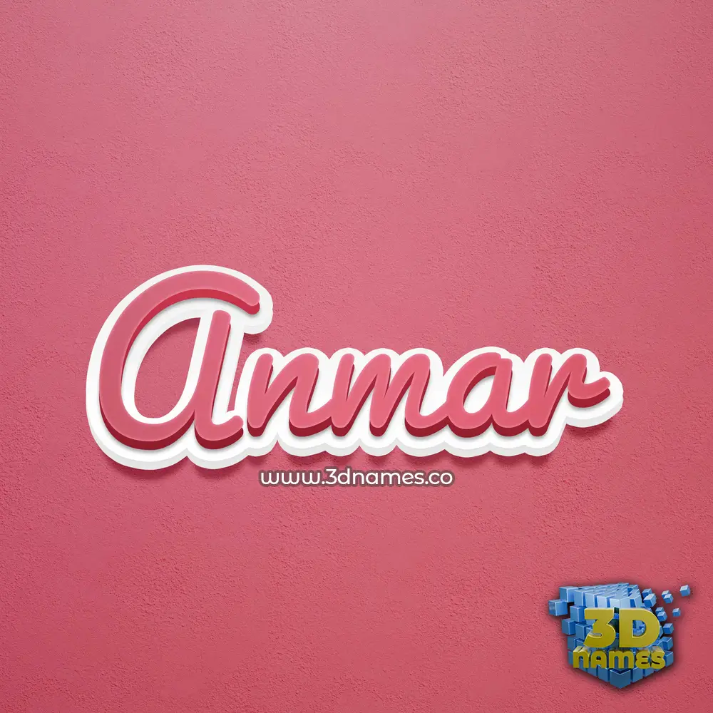 anmar in Red Scribble style - 3D name wallpaper
