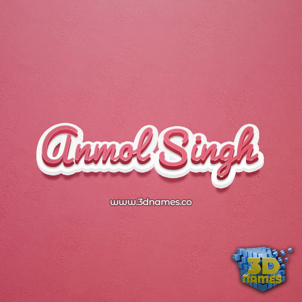 anmol singh in Red Scribble style - 3D name wallpaper