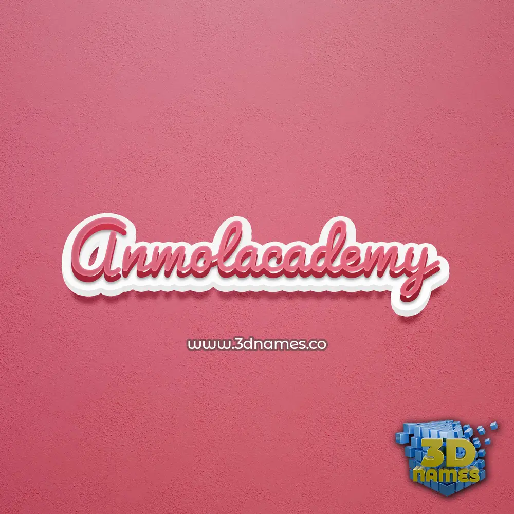 anmolacademy in Red Scribble style - 3D name wallpaper