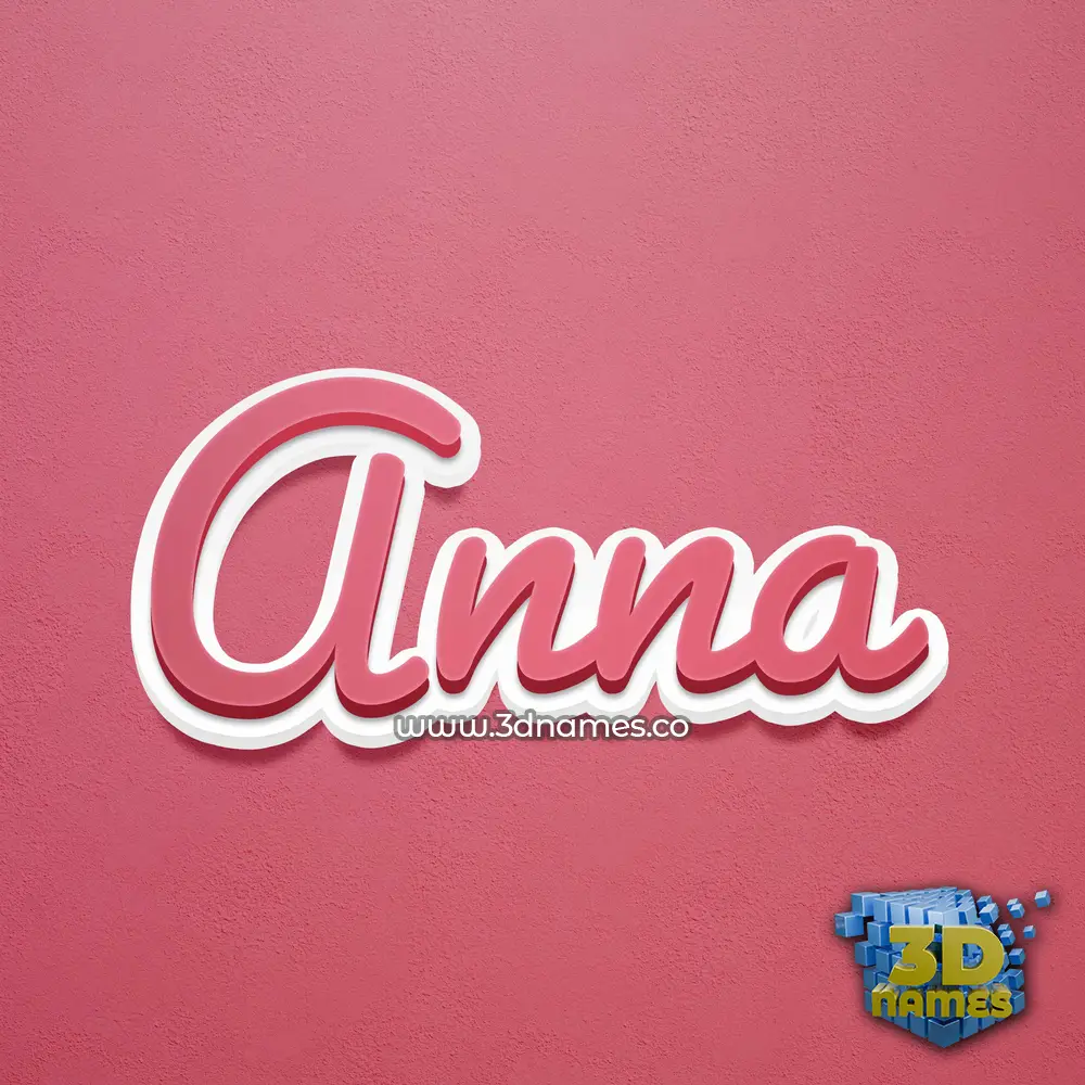 anna in Red Scribble style - 3D name wallpaper