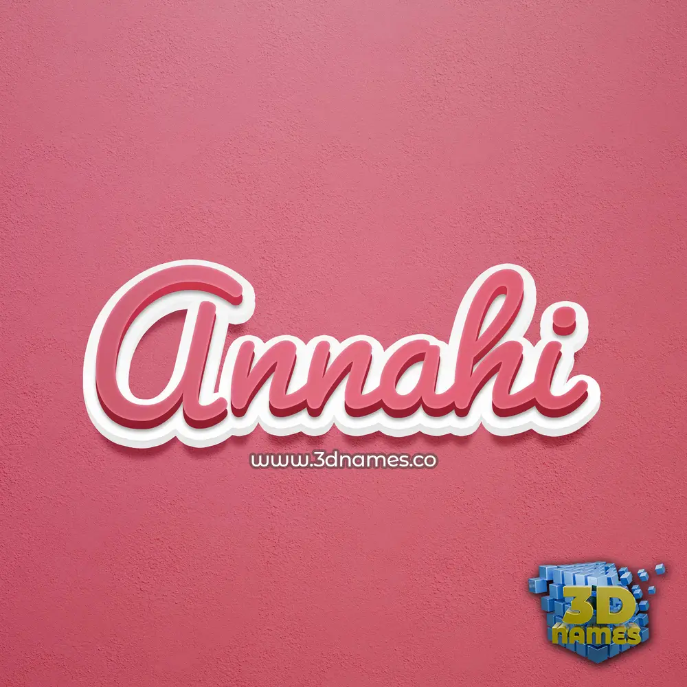 annahi in Red Scribble style - 3D name wallpaper
