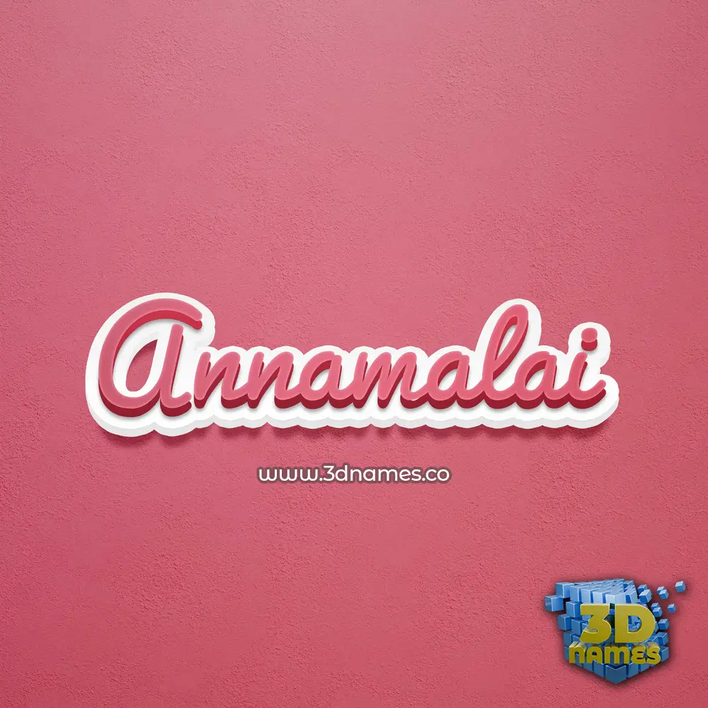 annamalai in Red Scribble style - 3D name wallpaper