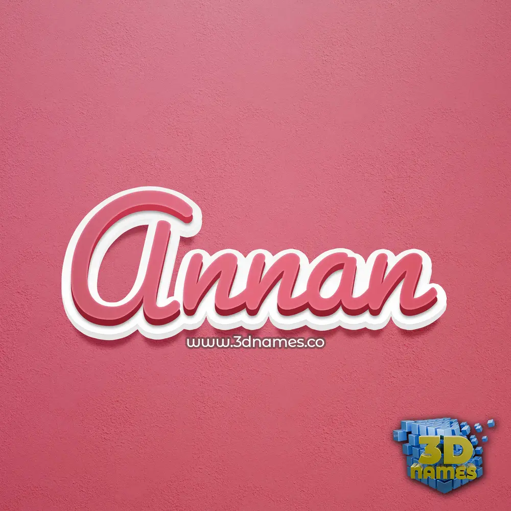 annan in Red Scribble style - 3D name wallpaper