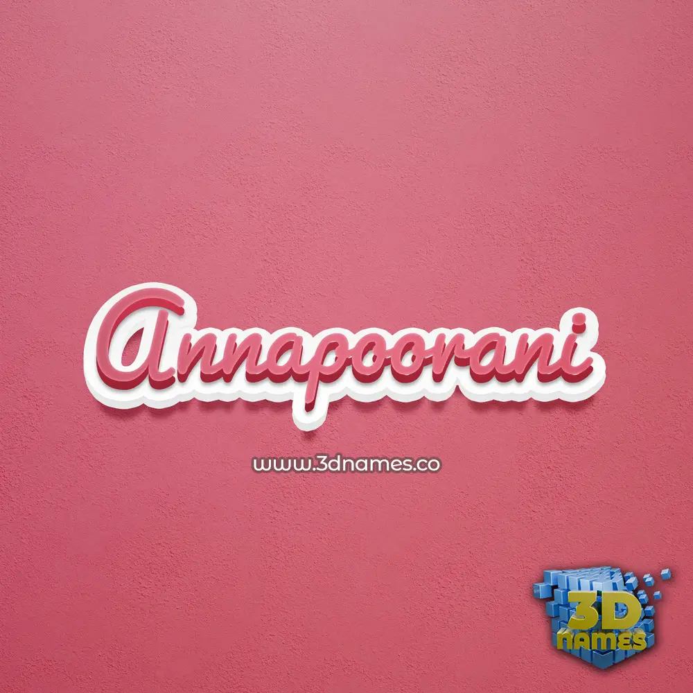 annapoorani in Red Scribble style - 3D name wallpaper
