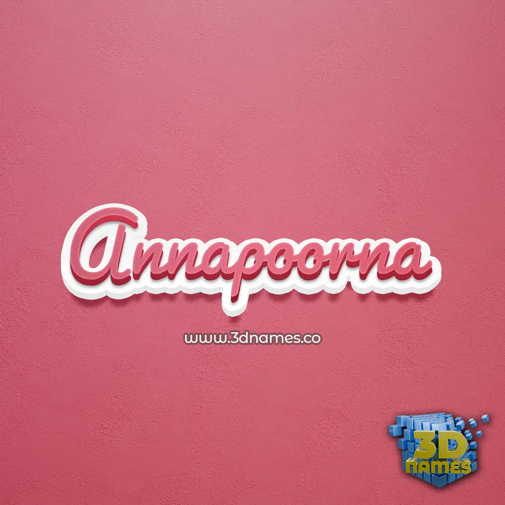 annapoorna in Red Scribble style - 3D name wallpaper