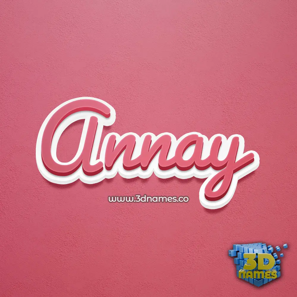 annay in Red Scribble style - 3D name wallpaper