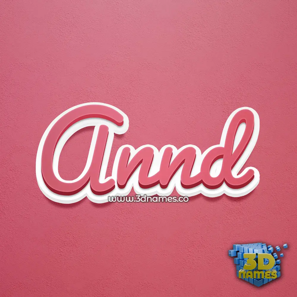 annd in Red Scribble style - 3D name wallpaper