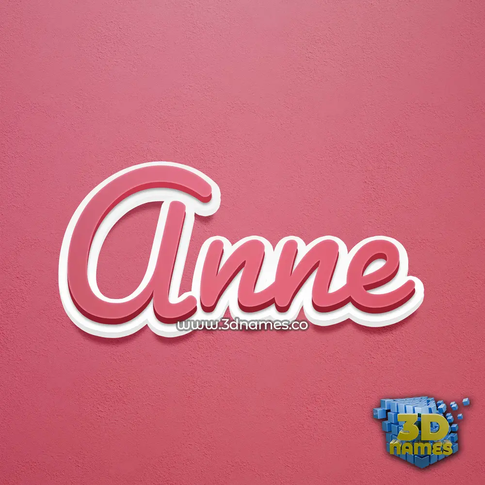 anne in Red Scribble style - 3D name wallpaper