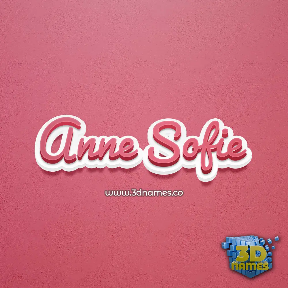 anne sofie in Red Scribble style - 3D name wallpaper