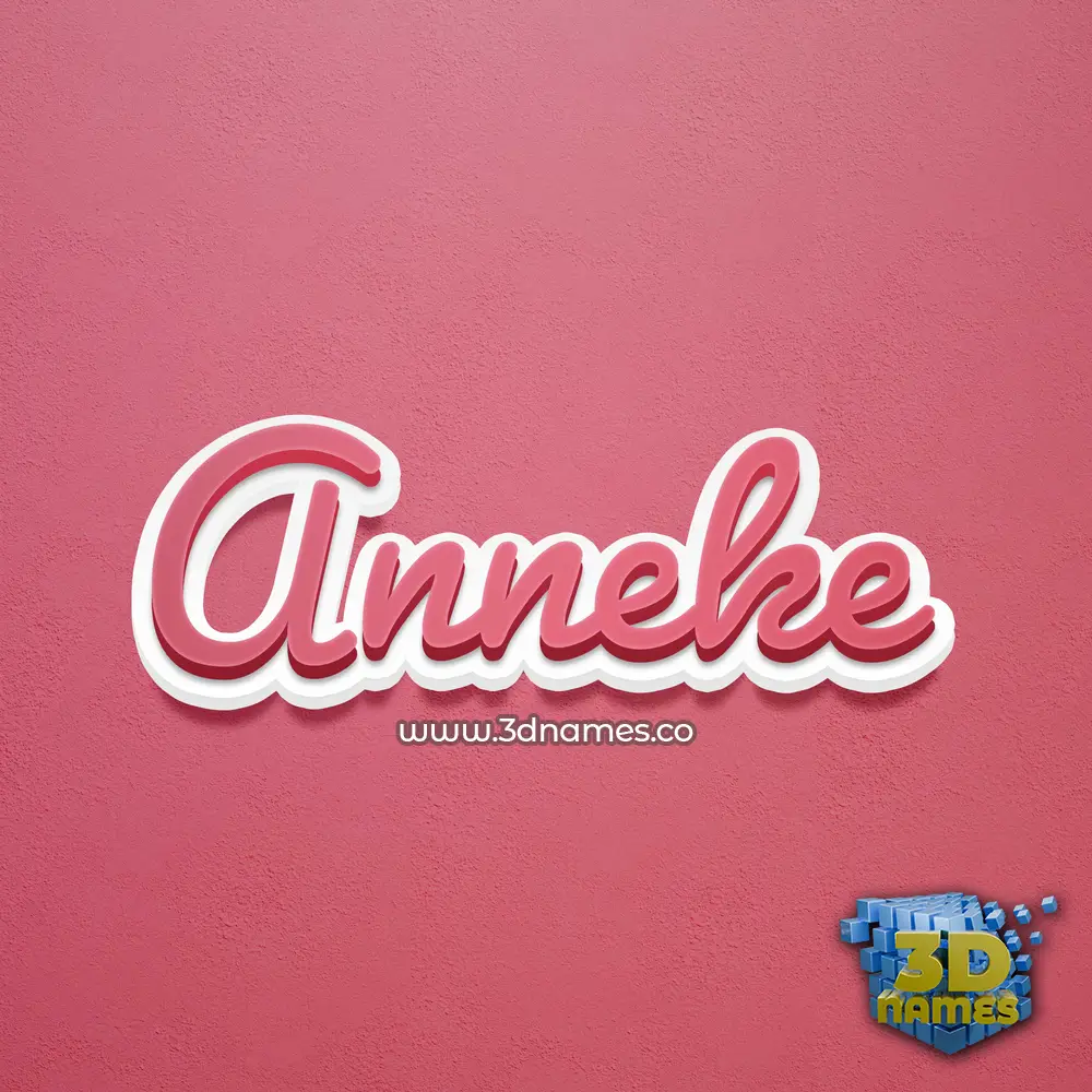 anneke in Red Scribble style - 3D name wallpaper