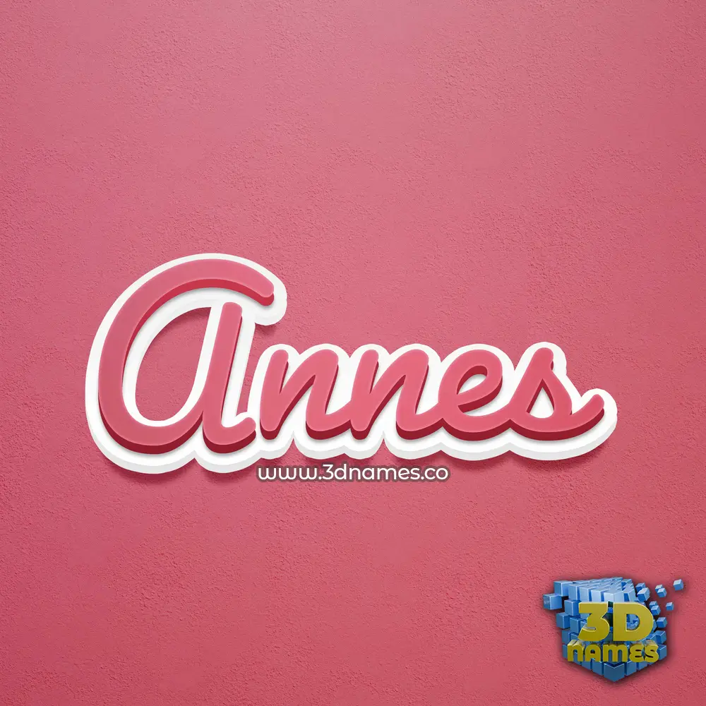 annes in Red Scribble style - 3D name wallpaper
