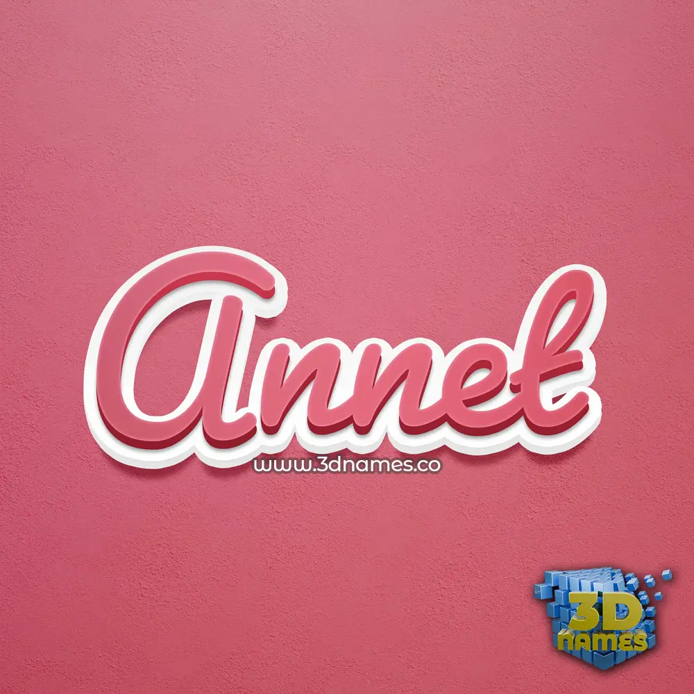 annet in Red Scribble style - 3D name wallpaper