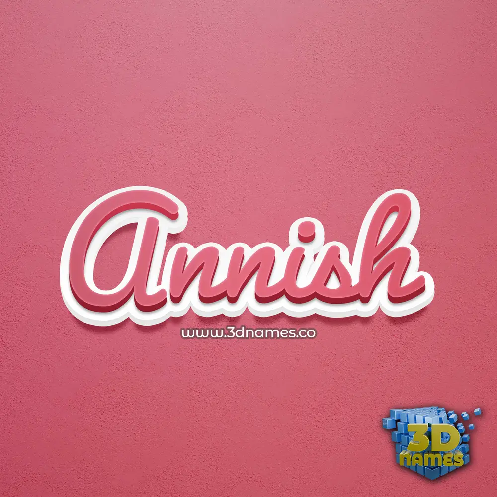 annish in Red Scribble style - 3D name wallpaper