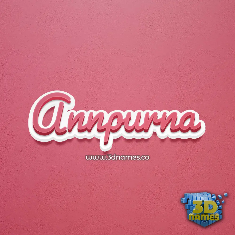 annpurna in Red Scribble style - 3D name wallpaper