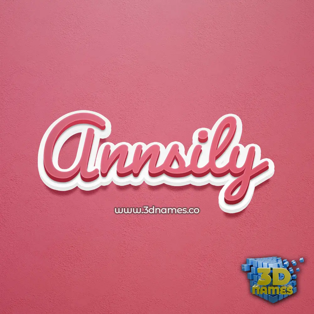annsily in Red Scribble style - 3D name wallpaper