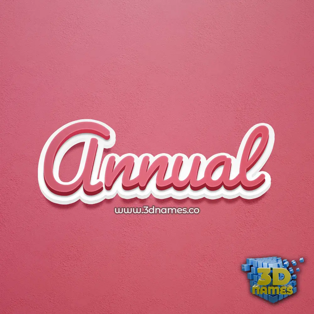 annual in Red Scribble style - 3D name wallpaper