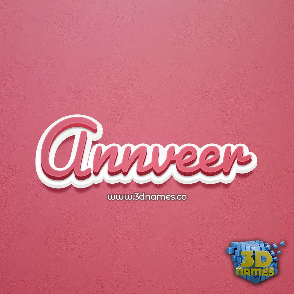 annveer in Red Scribble style - 3D name wallpaper