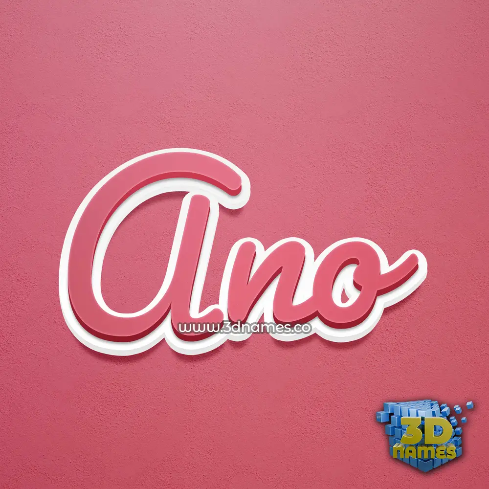 ano in Red Scribble style - 3D name wallpaper