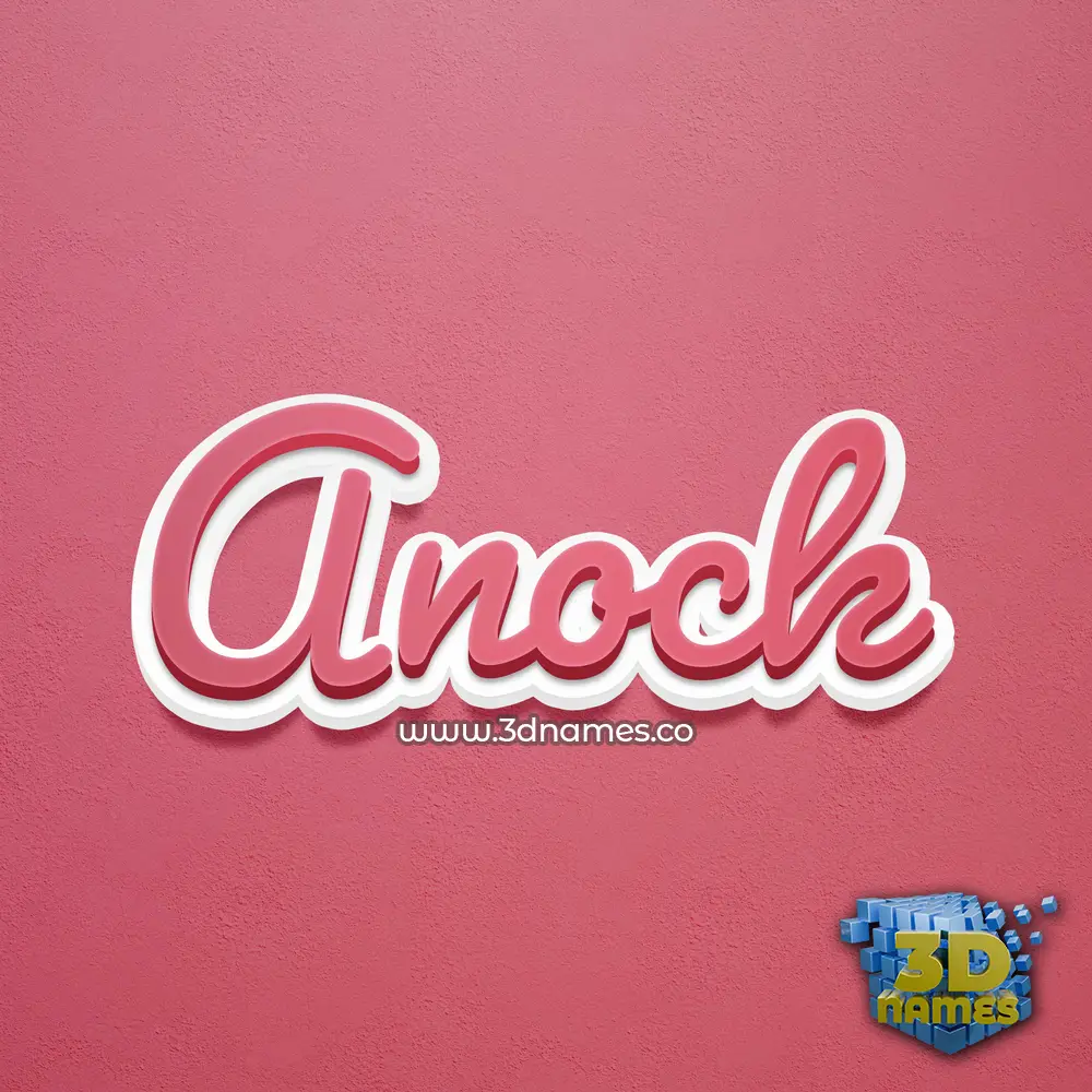 anock in Red Scribble style - 3D name wallpaper