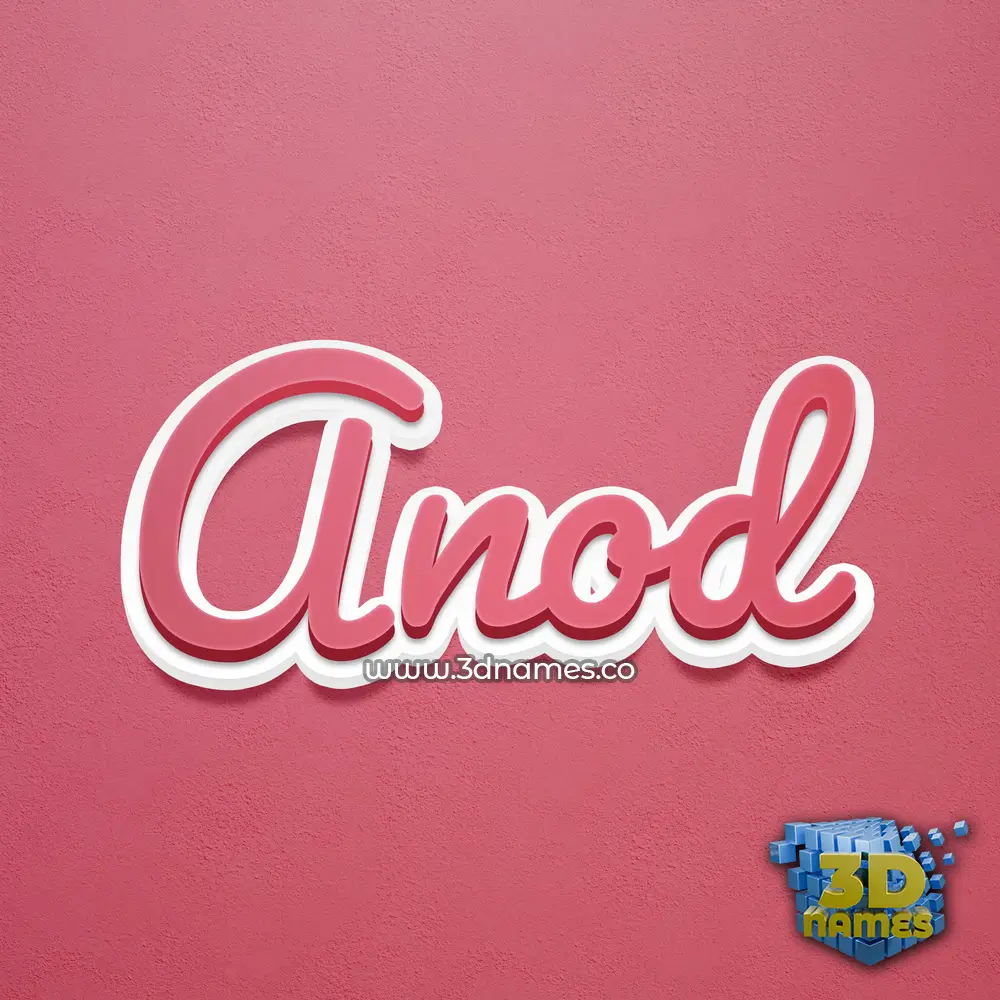 anod in Red Scribble style - 3D name wallpaper