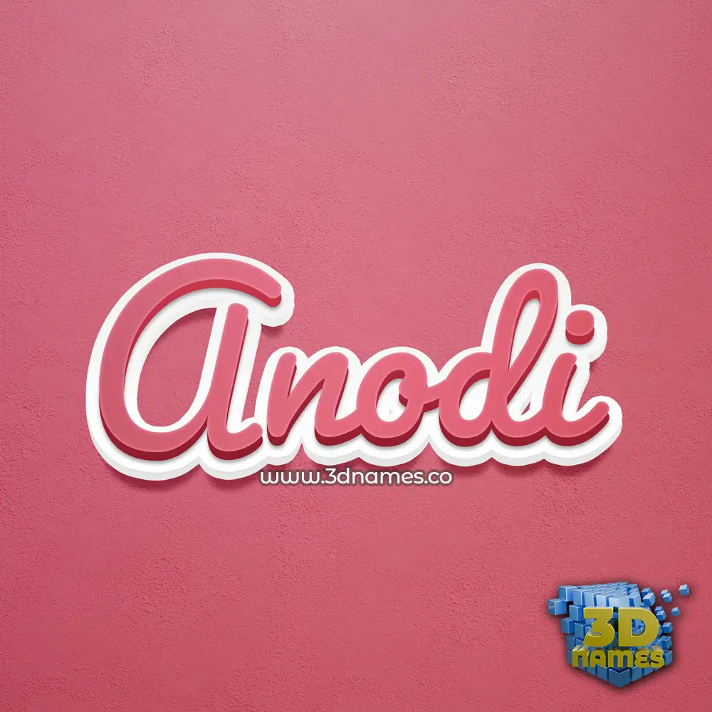 anodi in Red Scribble style - 3D name wallpaper