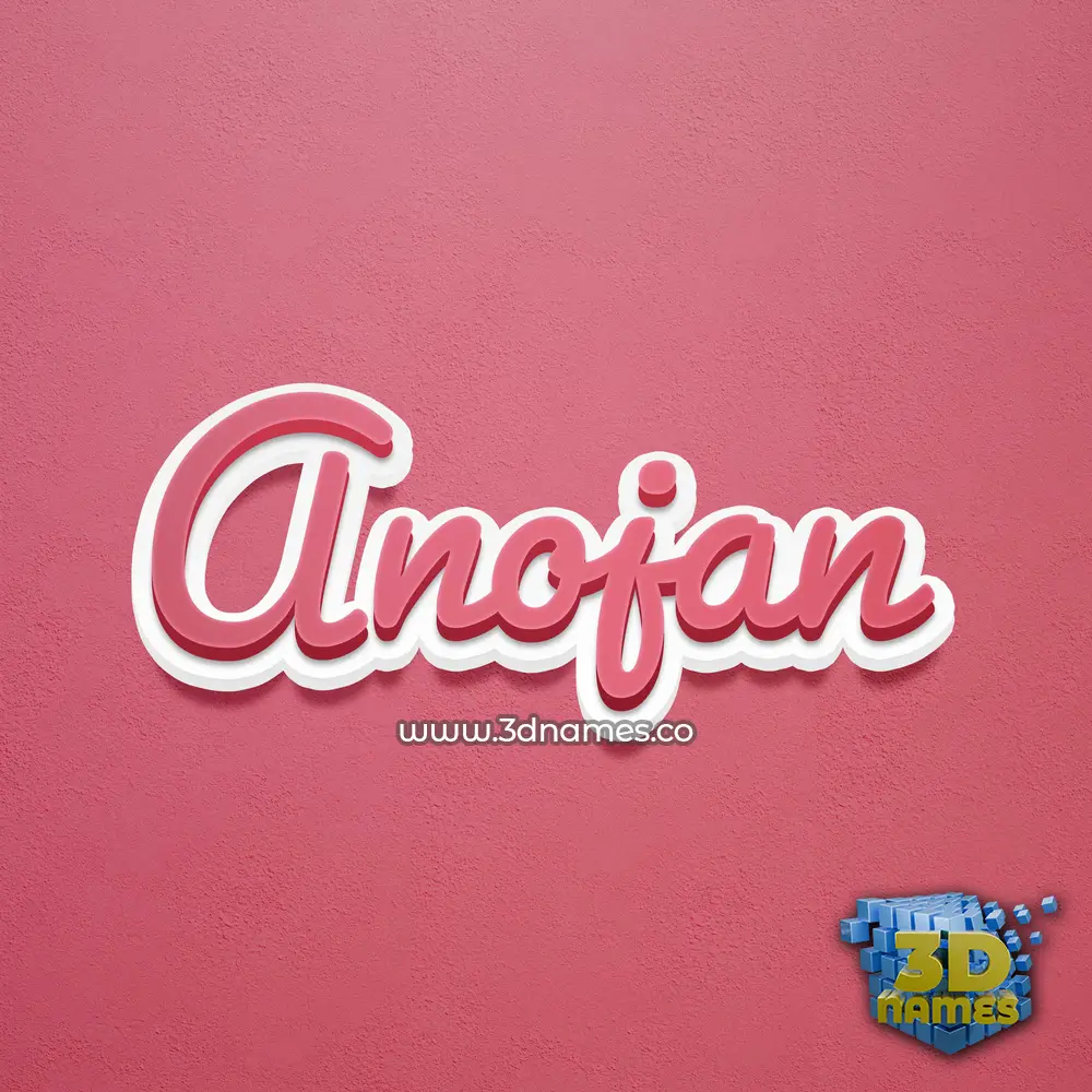 anojan in Red Scribble style - 3D name wallpaper